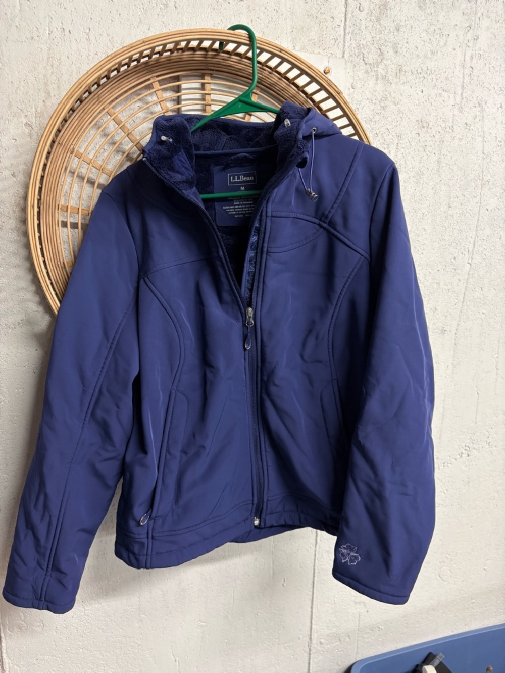 L.L.Bean Jacket Women’s Medium Deep Plum Fleece Lined Hooded Soft Shell
